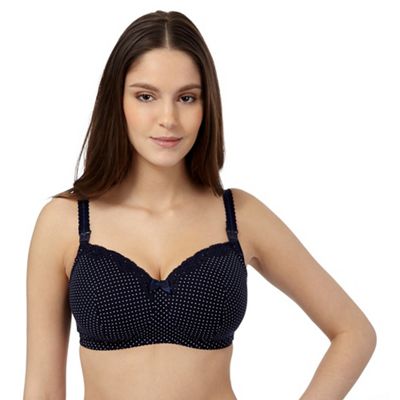 Miriam Stoppard Nurture Navy polka dot drop cup nursing bra